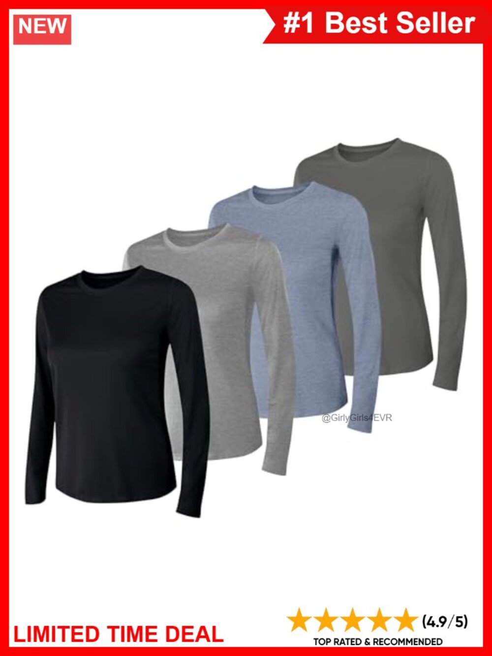 Hanes Sport Cool Dri Performance Long Sleeve Crew Neck T-Shirt